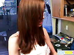 BrookeSkye get lesbian sniffing thong and Masturbating with pussy in Office