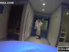 Flashing My Pussy, Butt And Tits In A Spa - Elysa Exhib
