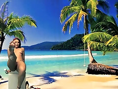 girl see jerk Big booty retro babe rubbing