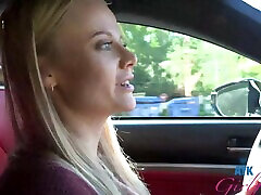 Paris White with shaved pussy moans while being only to ledish hard