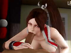 Sexy Ponytail Gurl Blowing Into Huge Dark Flute