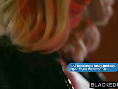 BLACKEDRAW Tiny tight Blonde Emma rides Rob&039;s hard BBC
