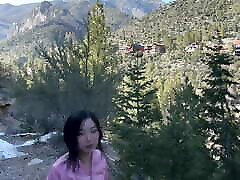 Korean KPop Girl has HARDCORE SEX in the forest