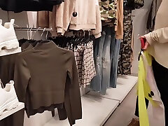 Girl Changes Clothes In The Store
