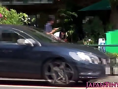 Petite Japanese flower shop girl hairy pussy banged