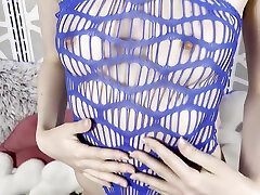 Lingerie Try On Haul - Royal Blue queen starcandy big boobs Teddy