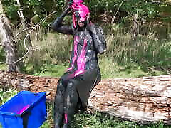 Cute, Muddy and Gunged in Pink at the Estuary